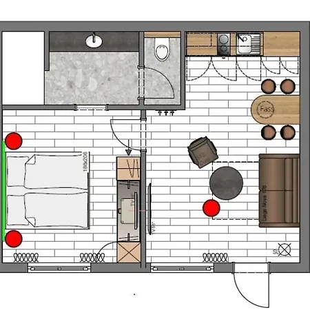 2 Mit Kueche Apartment *